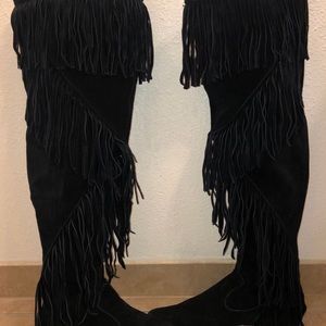 Sam Edelman fringe moccasin boots